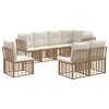 vidaXL Udend&oslash;rs sofagruppe med pude 8 pcs Naturfarvet Polyester