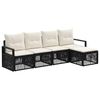 vidaXL Havesofa S&aelig;t 4 stk. 5-personers Sort polyrattan