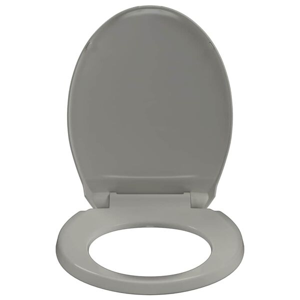 vidaXL toilets&aelig;de med soft close og quick release-funktion oval gr&aring;