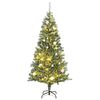 vidaXL kunstigt juletr&aelig; med 300 LED'er + sne og kugles&aelig;t 210 cm