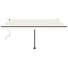 vidaXL markise m. LED-lys 450x300 cm manuel betjening cremefarvet