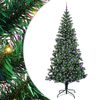 vidaXL Kunstig Forbelyst Juletr&aelig; med stativ Gr&oslash;n 240 cm PVC og metal
