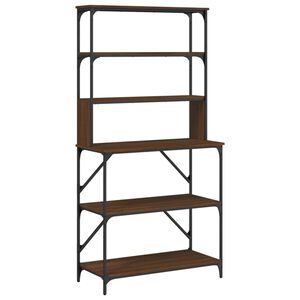 vidaXL k&oslash;kkenreol 6 hylder 90x40x180 cm konstrueret tr&aelig; brunt egetr&aelig;