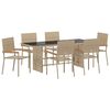 vidaXL Have Spisebordss&aelig;t 7 stk. Beige polyrattan