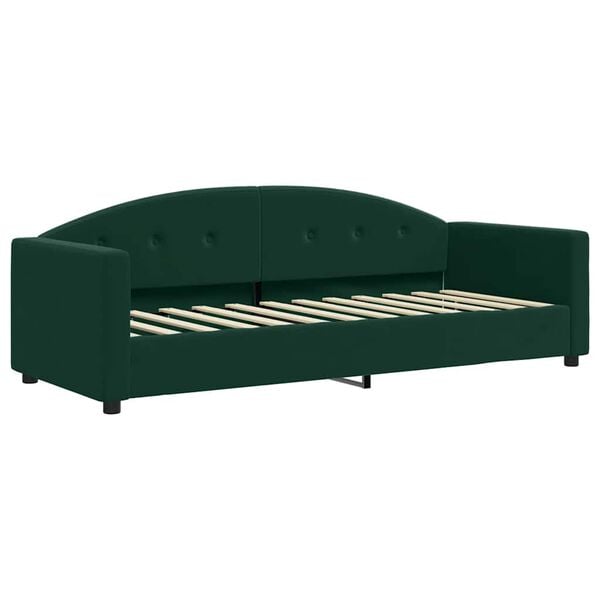 vidaXL daybed med madras 90x200 cm velour m&oslash;rkegr&oslash;n