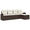 vidaXL Havesofa S&aelig;t 5 pcs Brun polyrattan