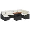 vidaXL Havesofa S&aelig;t 9 pcs Sort polyrattan