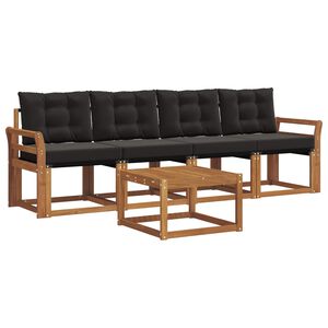 vidaXL Udend&oslash;rs sofagruppe med pude 5 pcs Naturlig og sort