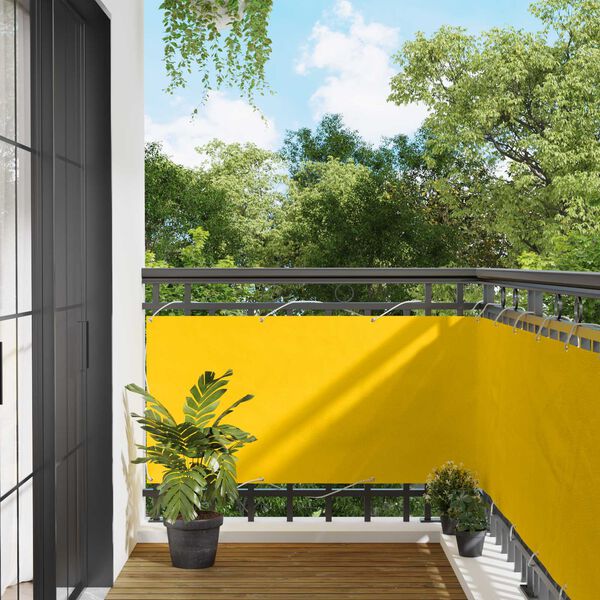 vidaXL Altan Sk&aelig;rm Gul 75 x 200 cm PU belagt oxford alu