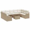 vidaXL Havesofa S&aelig;t 9 stk. Beige og creme polyrattan