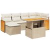 vidaXL sofas&aelig;t til haven 7 dele med hynder polyrattan beige