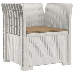 vidaXL 1-personers L&aelig;nestol med Pude Rattan Look PP Hvid