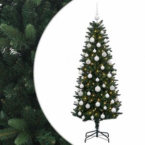 vidaXL Kunstig juletr&aelig; med kugler 120 cm 150 LED'er Varm hvid
