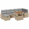 vidaXL Havesofa Sæt med pude med opbevaring 8 pcs Beige Poly rattan