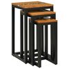 vidaXL Nesting Bord 3 stk. Brun Massiv Teaktr&aelig;
