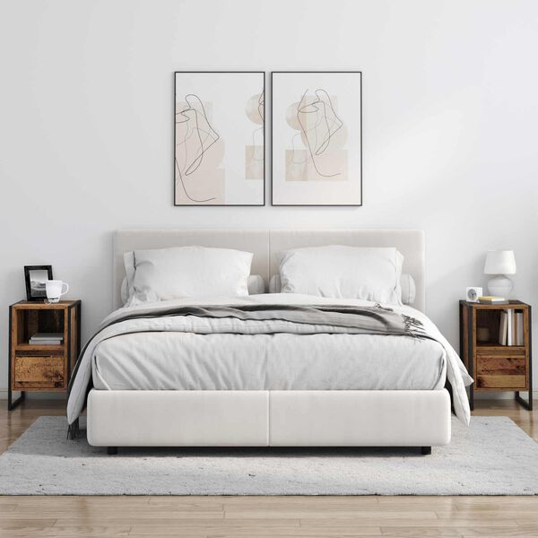 vidaXL Sengebord Gammelt tr&aelig; 39,5 x 30 x 50 cm Konstrueret tr&aelig;