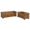 vidaXL 2-personers og 3-personers Chesterfield sofas&aelig;t brun