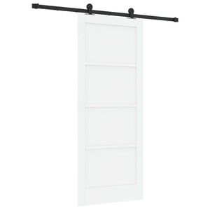 vidaXL Skyded&oslash;r Hvid og sort 83 x 202 cm Massivt fyrretr&aelig;