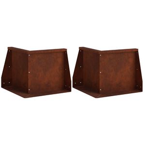 vidaXL St&oslash;ttemur 2 stk. 50 x 50 x 30 cm Cortenst&aring;l Rusten