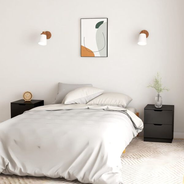 vidaXL sengeborde 2 stk. 40x40x50 cm konstrueret træ sort