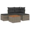 vidaXL sofas&aelig;t 5 dele med hynder polyrattan gr&aring;