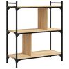 vidaXL bogreol 76x32x88 cm 3 hylder konstrueret tr&aelig; sonoma-eg