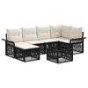 vidaXL Havesofa S&aelig;t 7 stk. Sort polyrattan