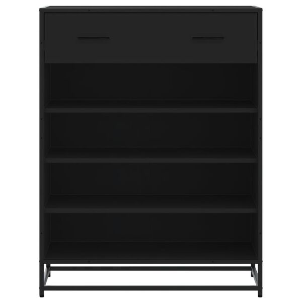 vidaXL skoskab 75x38x97,5 cm konstrueret træ og metal sort