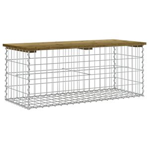 vidaXL haveb&aelig;nk med gabiondesign 103x44x42 cm impr&aelig;gneret fyrretr&aelig;