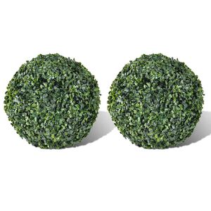 vidaXL buksboms&aelig;t planteskulptur kunstigt 27 cm 2 stk.