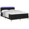 vidaXL LED Box Spring Bed med madras med LED Sort 160 x 200 cm Stof