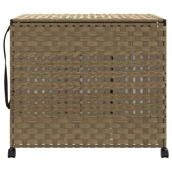 vidaXL vasketøjskurv med hjul 66x35x60 cm rattan
