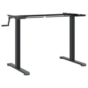 vidaXL stel til st&aring;-skrivebord (94-135)x60x(70-114) cm st&aring;l sort