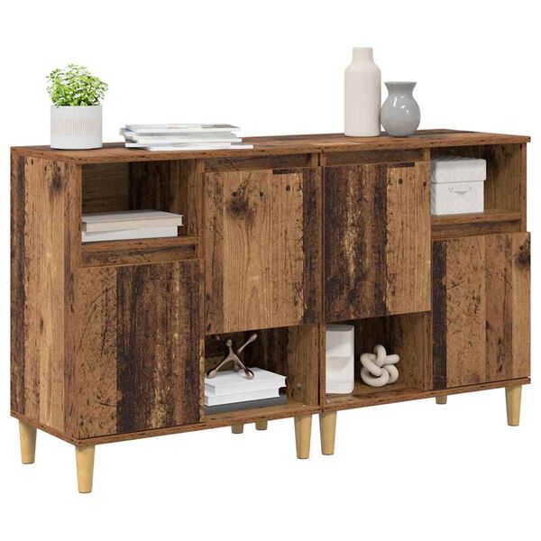vidaXL Sideboards 2 pcs Gammelt tr&aelig; 60 x 35 x 70 cm Konstrueret tr&aelig;