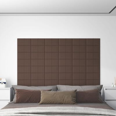 vidaXL vægpaneler 12 stk. 30x15 cm 0,54 m² stof gråbrun
