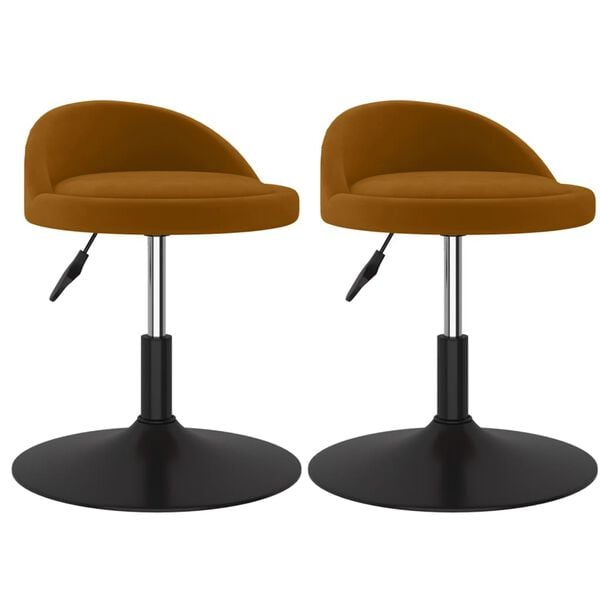 vidaXL drejelige spisebordsstole 2 stk. fl&oslash;jl brun