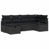 vidaXL Sofa S&aelig;t 6 stk. Sort polyrattan