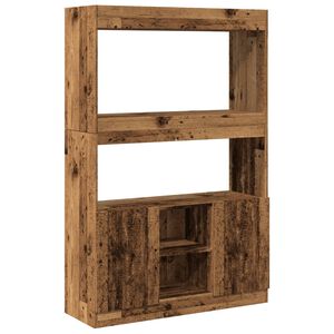 vidaXL reol 92x33x140 cm konstrueret tr&aelig; antikt tr&aelig;
