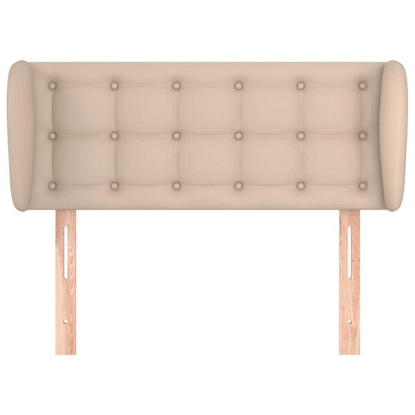 vidaXL sengegavl med kanter 103x23x78/88 cm kunstlæder cappuccino