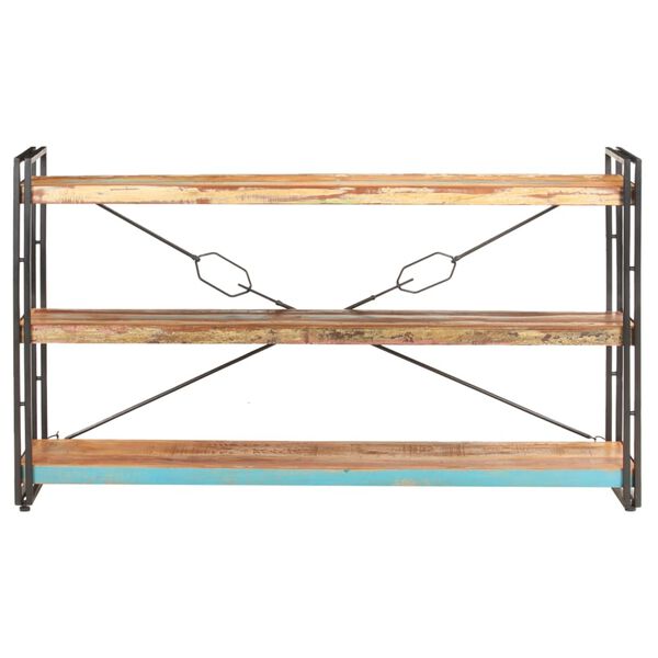 vidaXL bogreol m. 3 hylder 140x30x80 cm massivt genbrugstr&aelig;