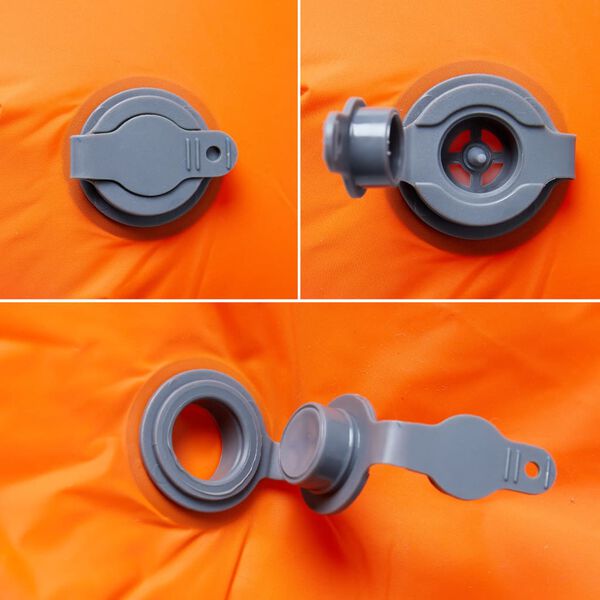 vidaXL 1-personers campingmadras med pude oppustelig orange