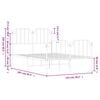 vidaXL sengeramme med sengegavl og fodg&aelig;rde 120x200 cm metal hvid