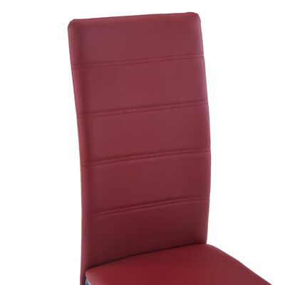 vidaXL spisebordsstole med cantilever 2 stk. kunstlæder rød