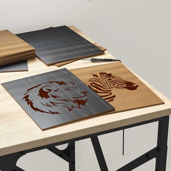 vidaXL Dekor Panels 12 pcs Sort eg 15 x 21 x 0.3 cm Konstrueret træ