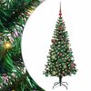 vidaXL Kunstig Forbelyst Juletr&aelig; med stativ Gr&oslash;n 150 cm PVC og metal