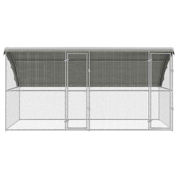 vidaXL Hønsebur 2 pcs Sølv 400 x 200 x 198,5 cm Galvaniseret stål