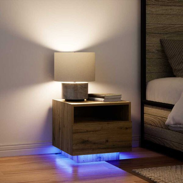 vidaXL Natskab Artisan Egetr&aelig; 40 x 39 x 37 cm Konstrueret tr&aelig;