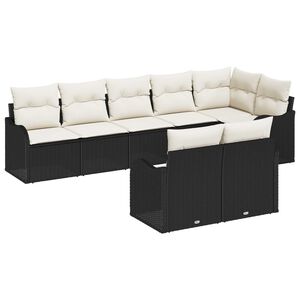 vidaXL Havesofa S&aelig;t 8 pcs Sort polyrattan