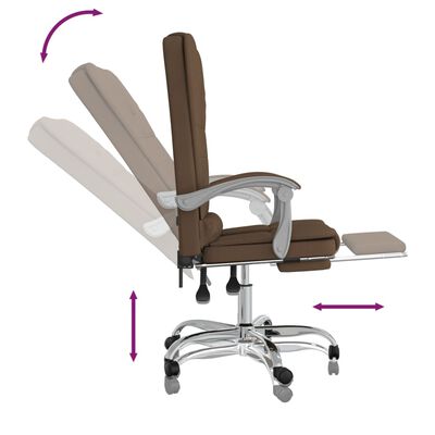 vidaXL kontorstol med massagefunktion stof brun