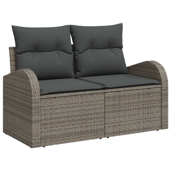 vidaXL Havesofa S&aelig;t Gr&aring; 55 x 55 x 37 cm polyrattan